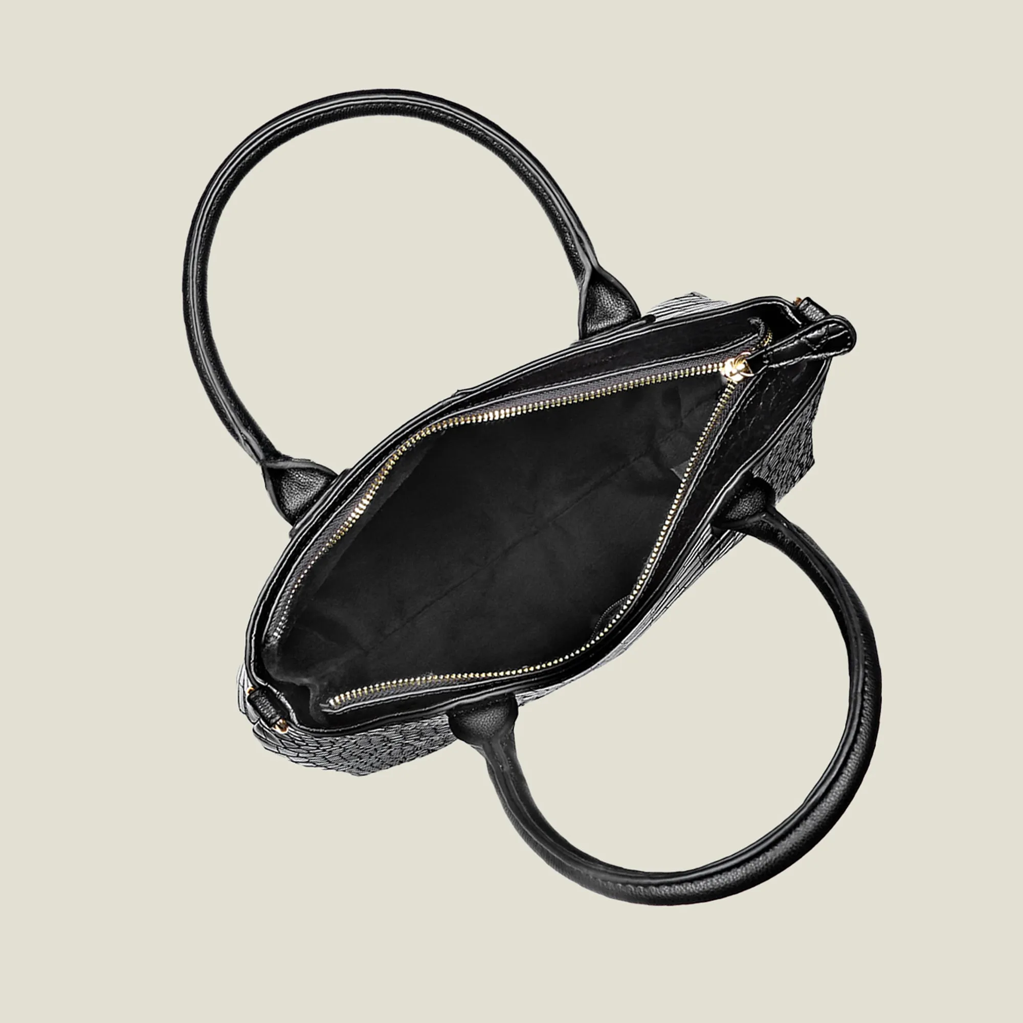 Accessorize London Women's  Black Faux Croc Handheld Bag