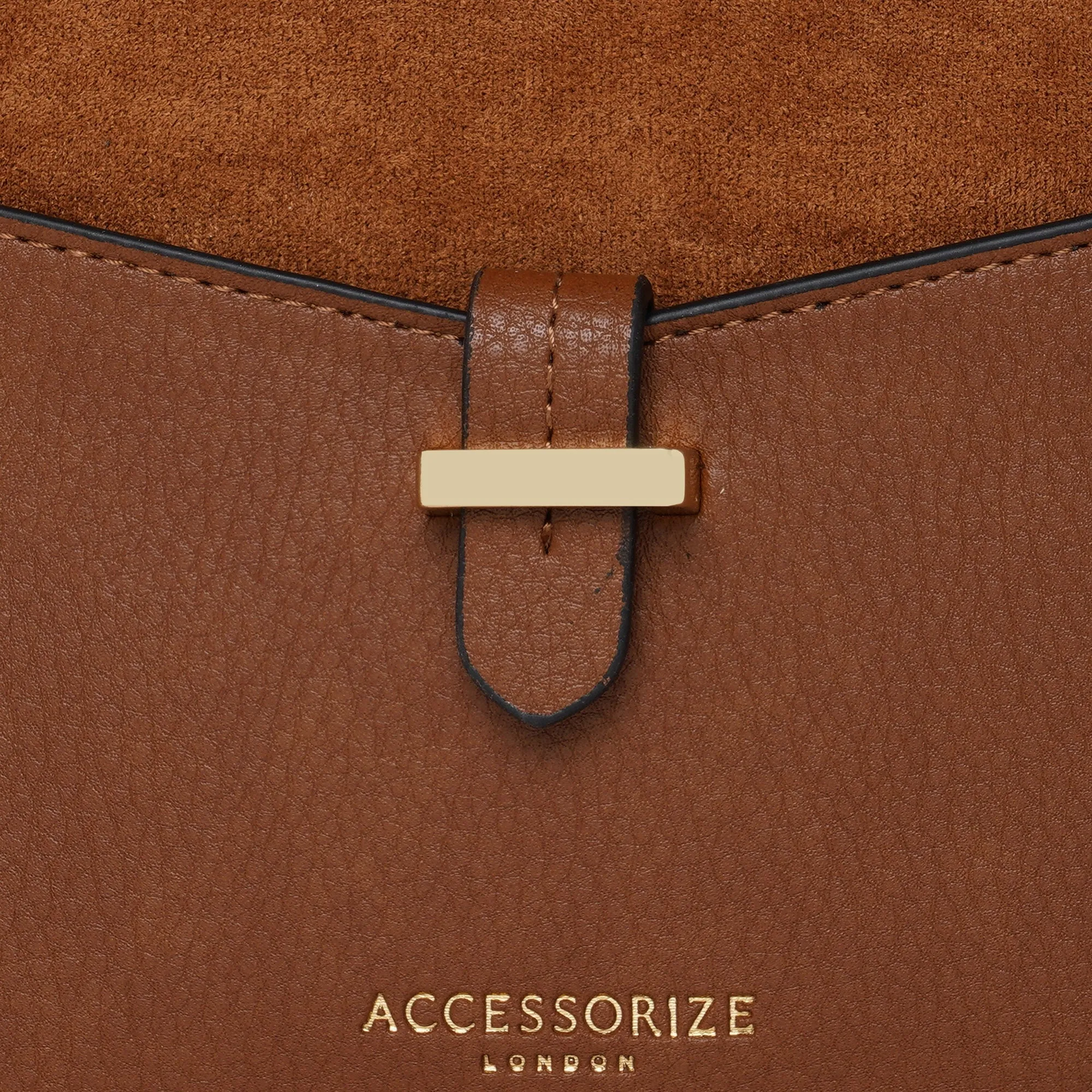 Accessorize London Women's Faux Leather Tan Shelby Sling Bag