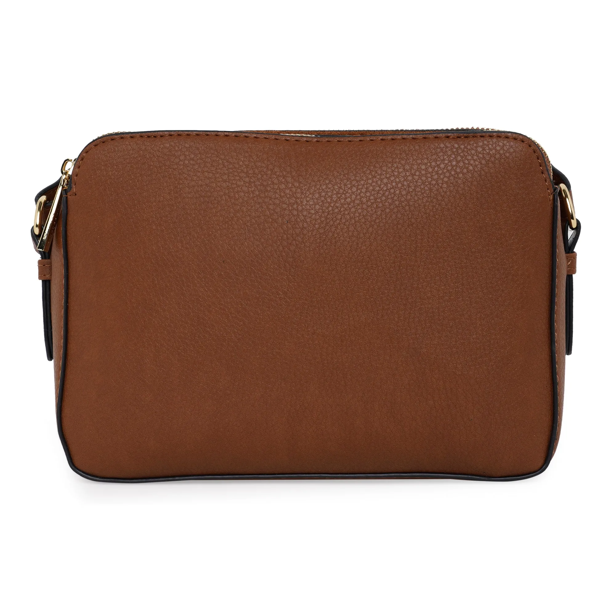 Accessorize London Women's Faux Leather Tan Shelby Sling Bag