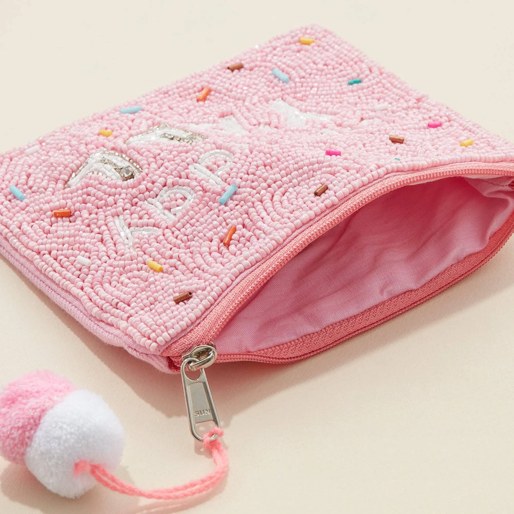 Birthday Y'all Seed Bead Canvas Pouch
