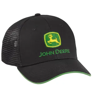 Black with Mesh & Green Trim Hat