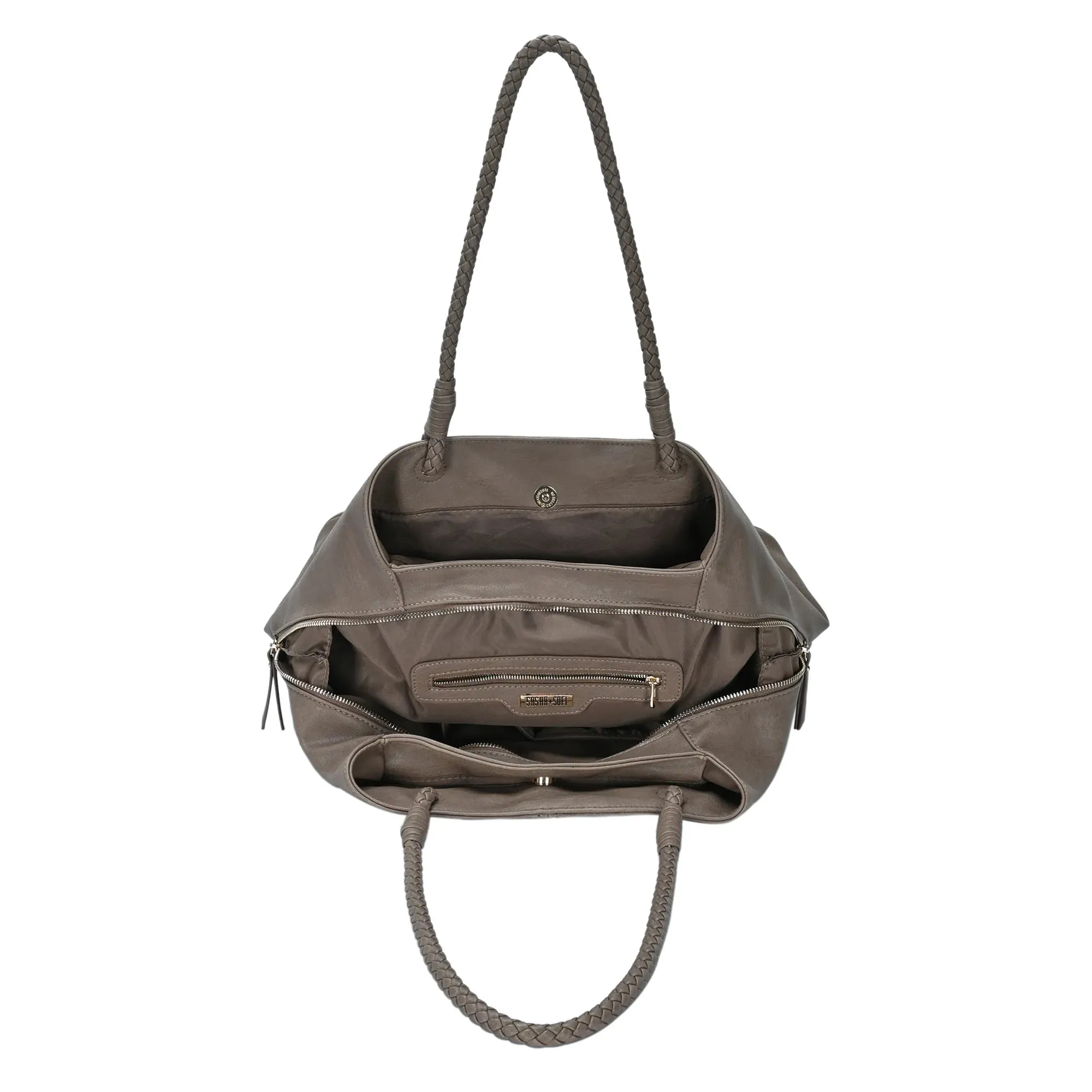 Braided Strap Purse - Taupe
