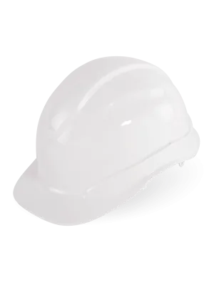 Bullhead Safety™ Head Protection White Unvented Cap Style Hard Hat With Six-Point Ratchet Suspension - HH-C2-W