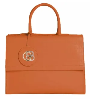 Chic Calfskin Button-Closure Handbag