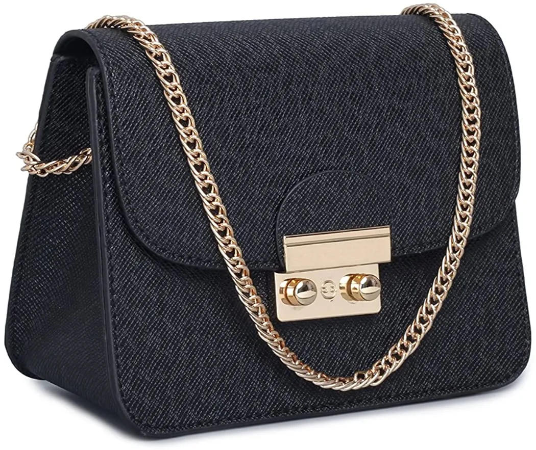 Chic Gold Crossbody Evening Clutch Style Chain Mini Purse