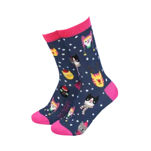 'Christmas Cats with Hats' Women's Socks