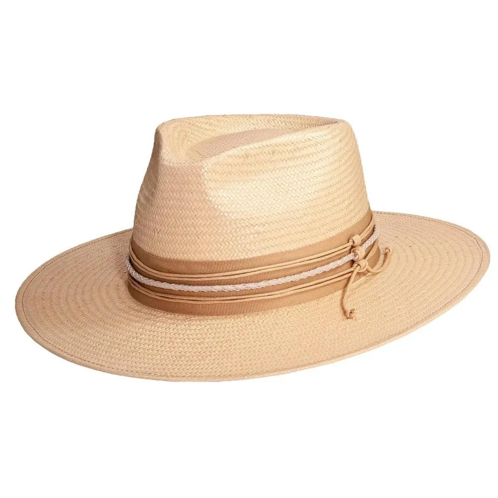 Corinth | Womens Wide Brim Straw Fedora Hat