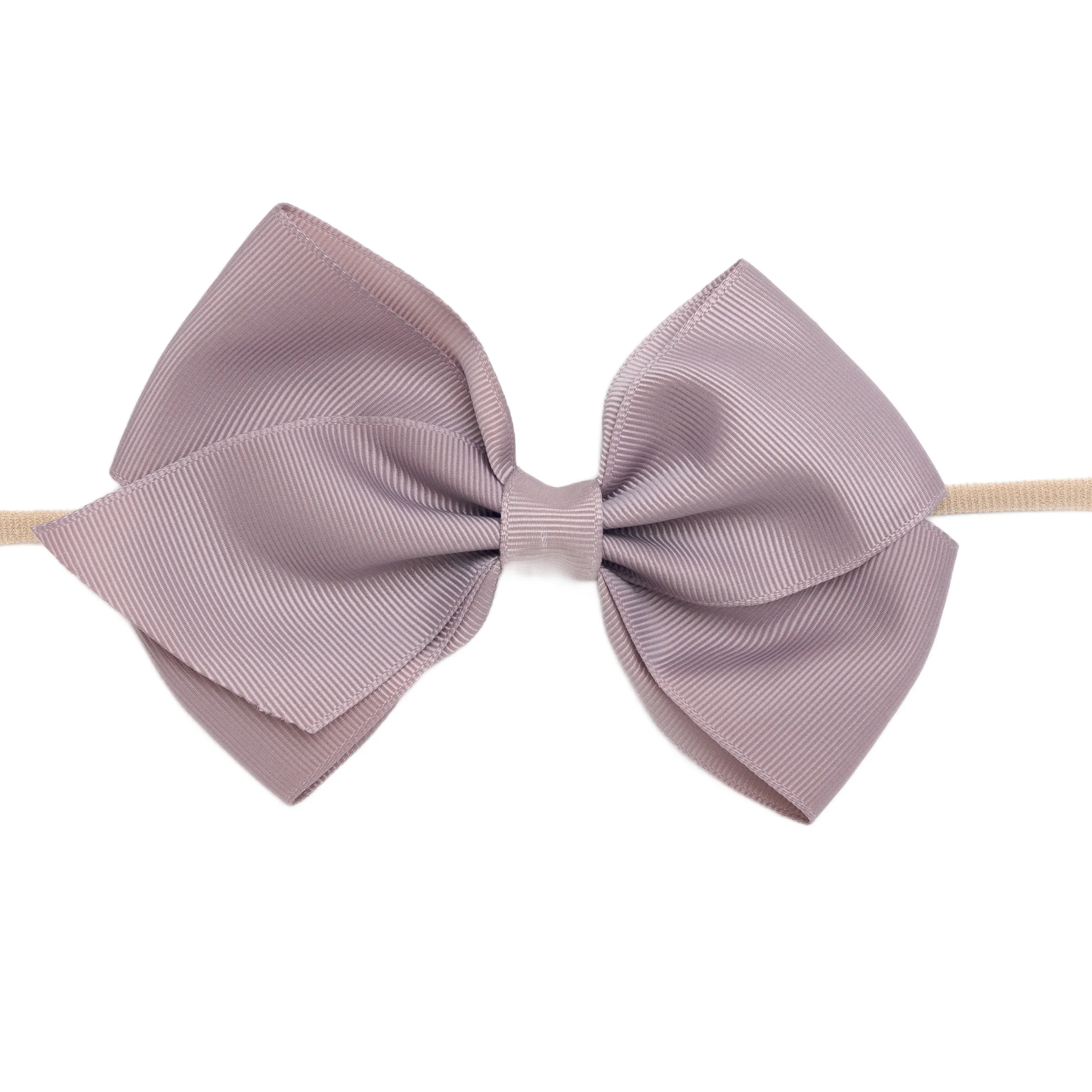 Ella Grosgrain Bow Nylon Headband - Ginger Snap