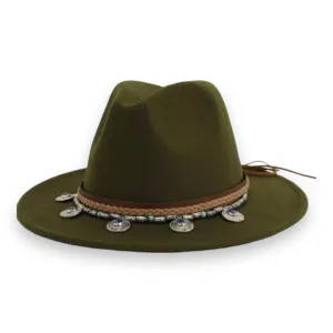 Fall Concho Tassel Fedora Hat