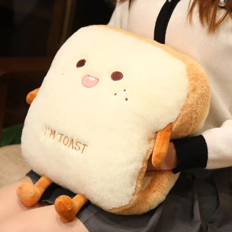 Fluffy Kawaii Toastie Bread Hand Warmer Stuffed Toys Plushies