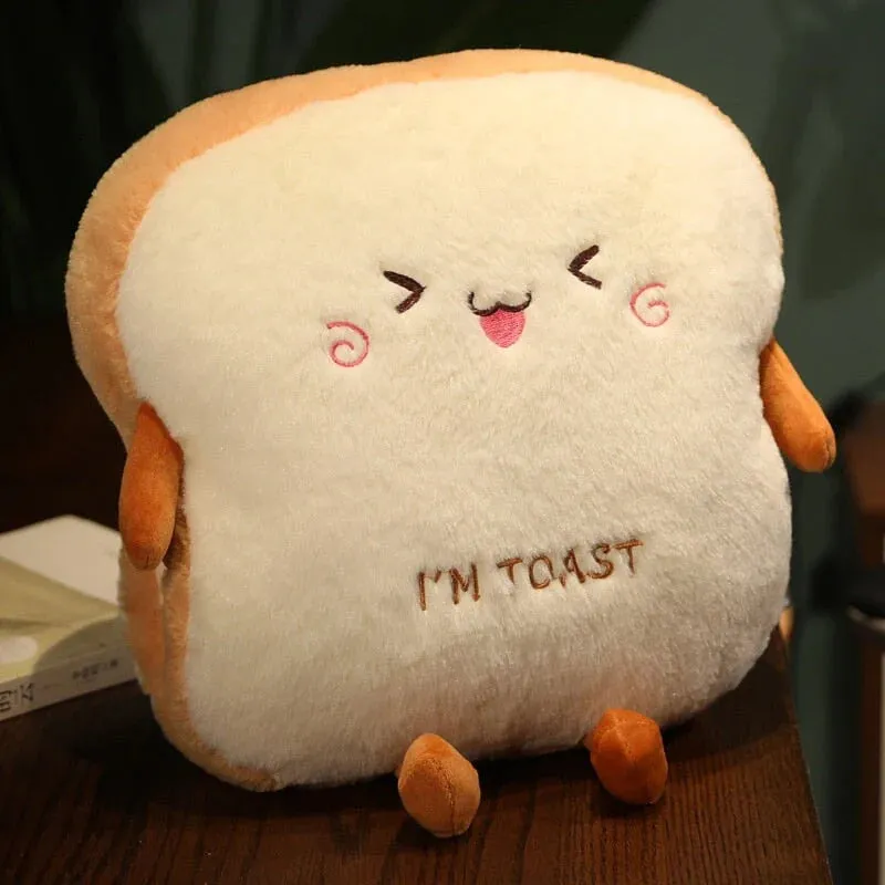 Fluffy Kawaii Toastie Bread Hand Warmer Stuffed Toys Plushies