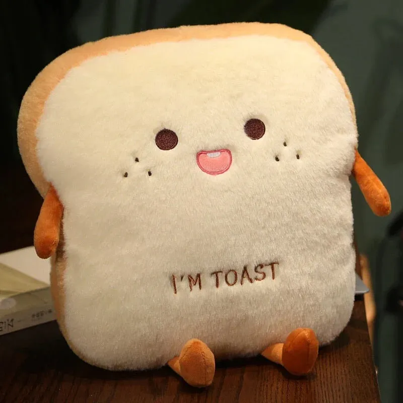 Fluffy Kawaii Toastie Bread Hand Warmer Stuffed Toys Plushies