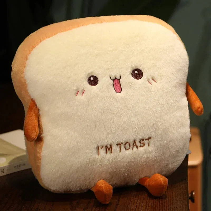 Fluffy Kawaii Toastie Bread Hand Warmer Stuffed Toys Plushies