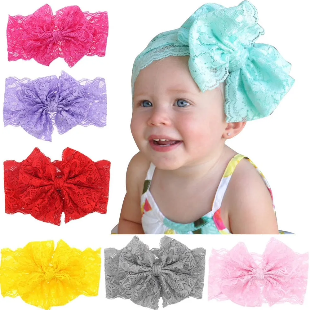 Girls Lace Oversize Bow Headband - ONLY 5 LEFT !!!