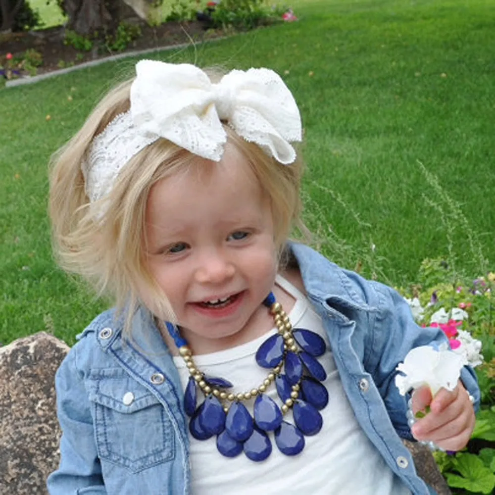 Girls Lace Oversize Bow Headband - ONLY 5 LEFT !!!