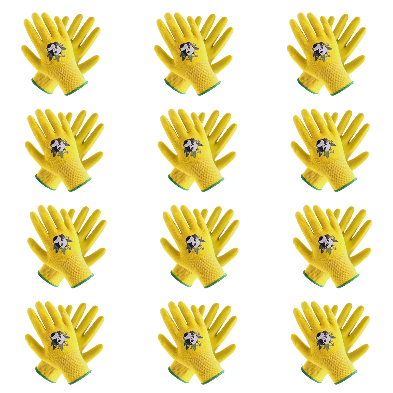 Handlandy Wholesale Childrens Gardening Gloves Natural Rubber Latex Bright Colors 5141 (12 Pairs)