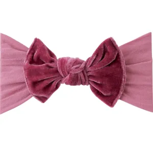 Kate Velvet Bow Headwrap - English Rose