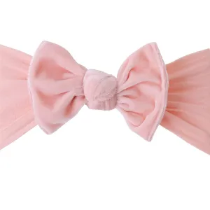Kate Velvet Bow Headwrap - Frosted Pink