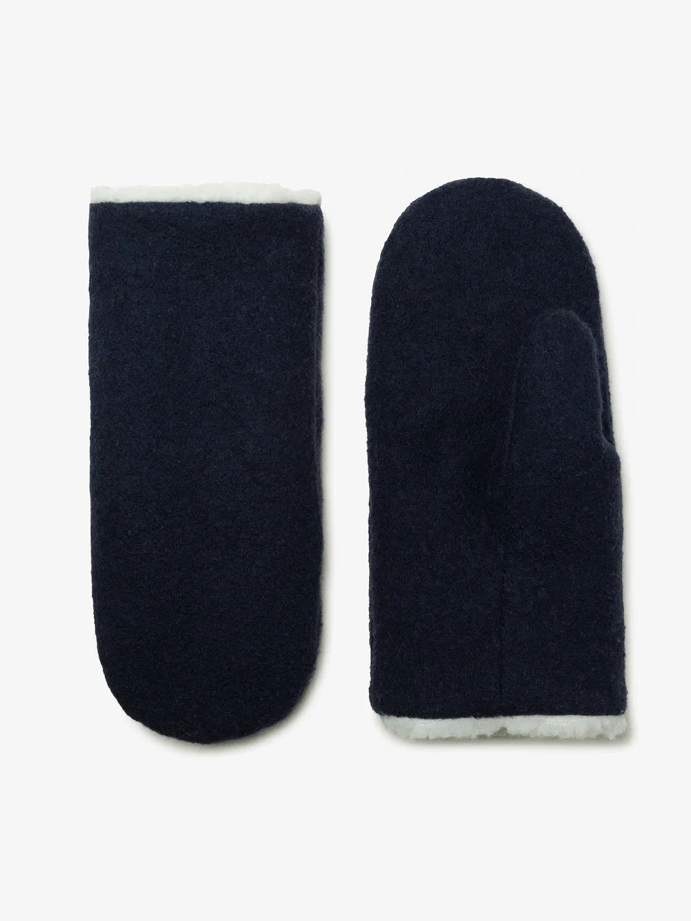 Merino Wool Mittens in Navy