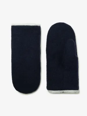 Merino Wool Mittens in Navy