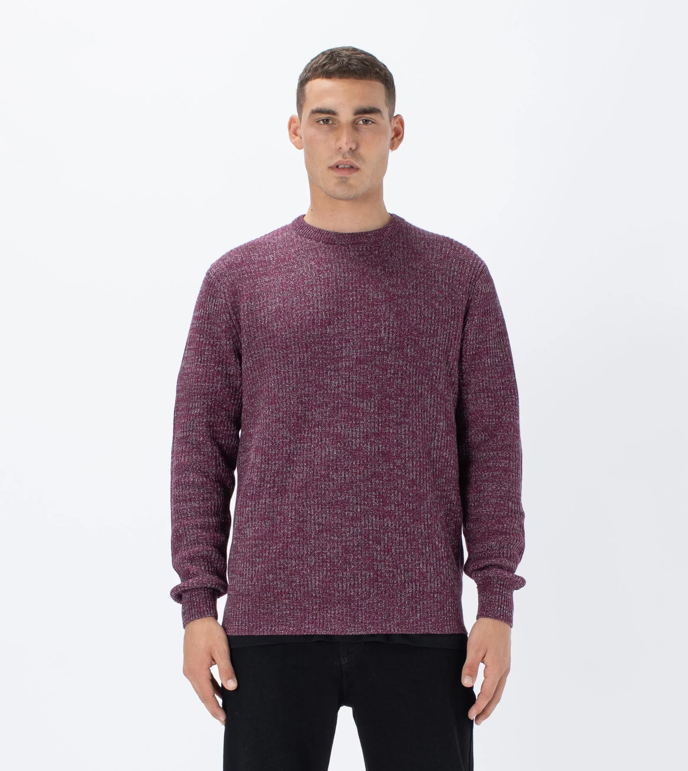 Moss Crew Knit Boysenberry