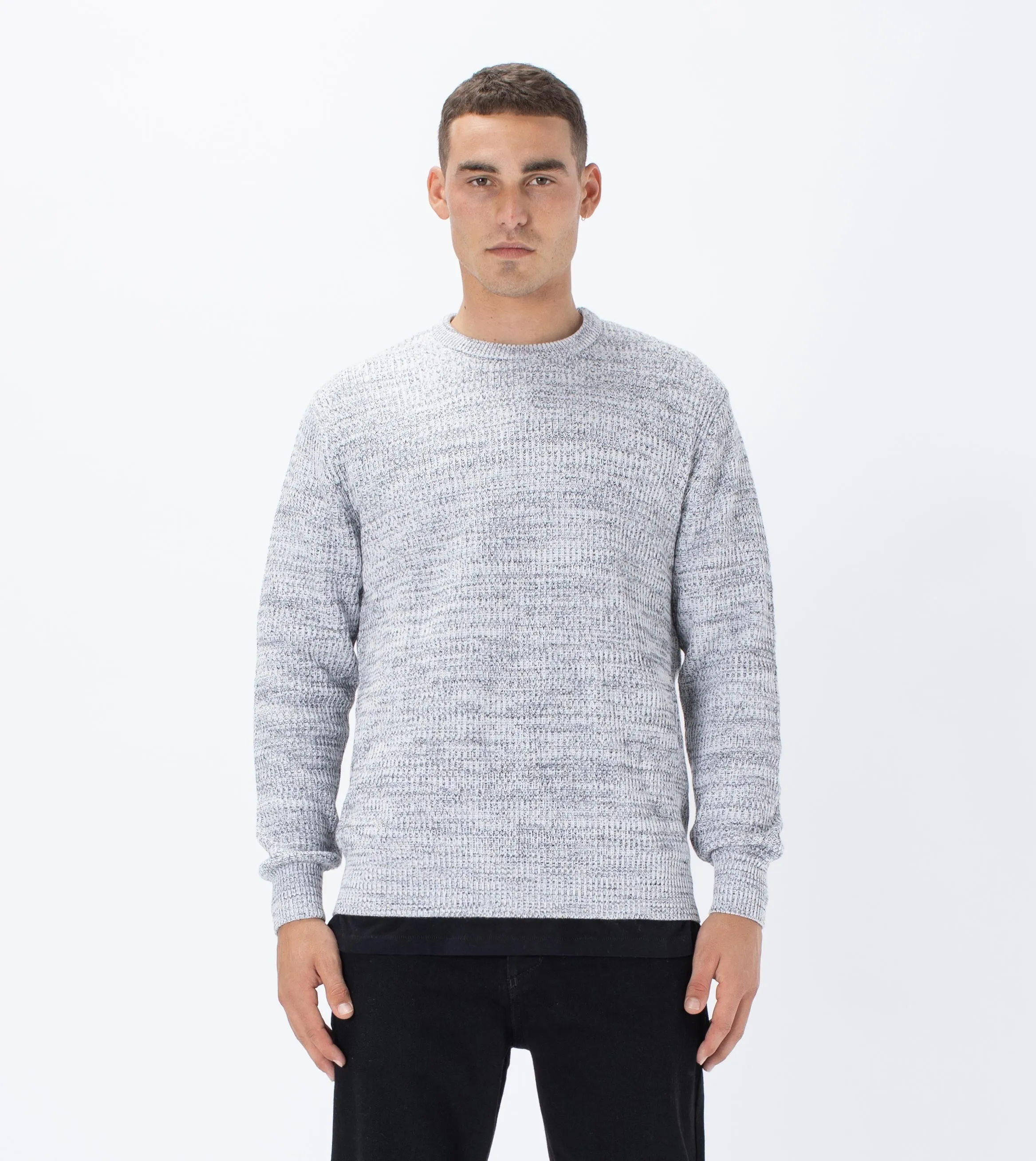 Moss Crew Knit Salt & Pepper