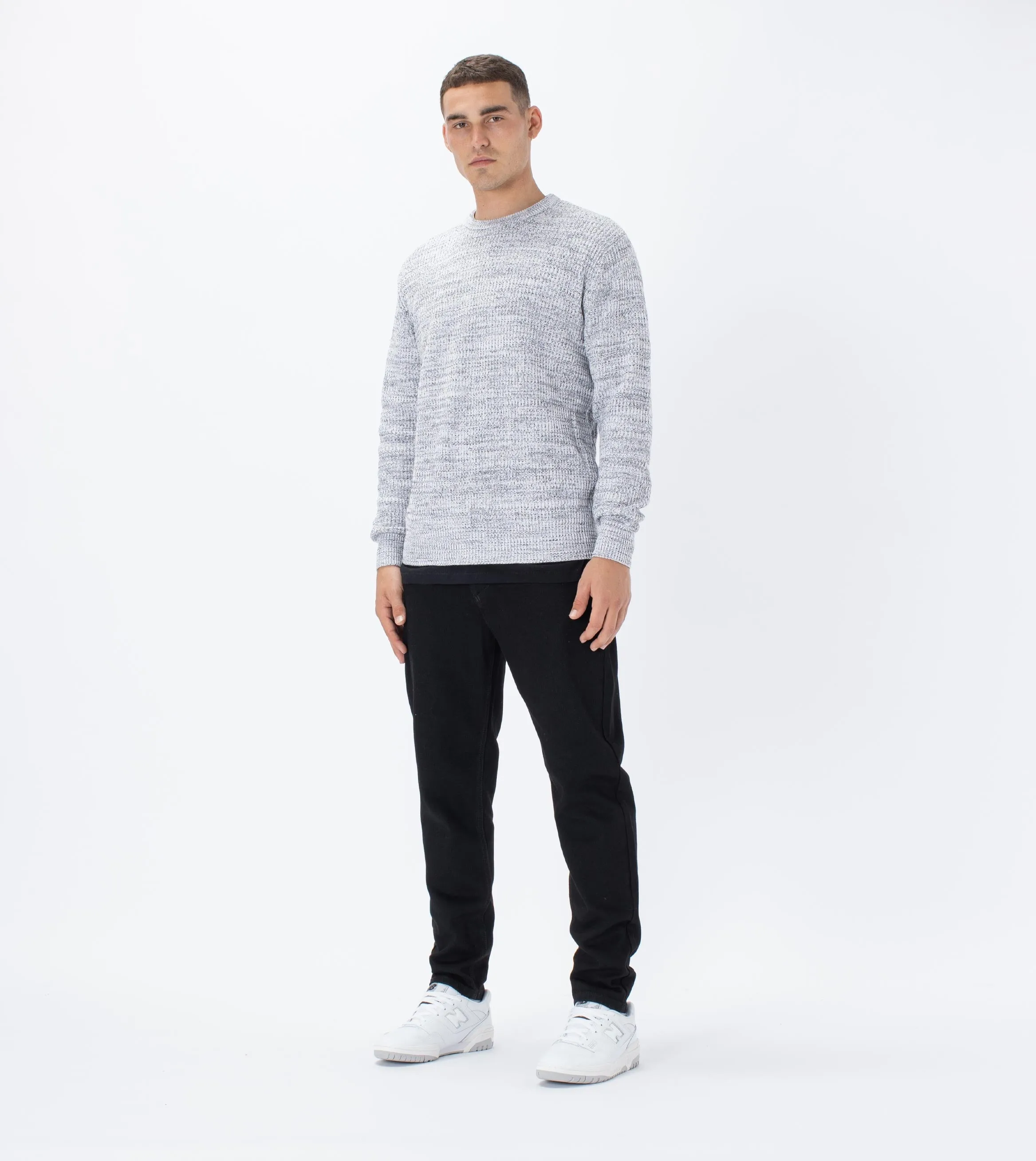 Moss Crew Knit Salt & Pepper