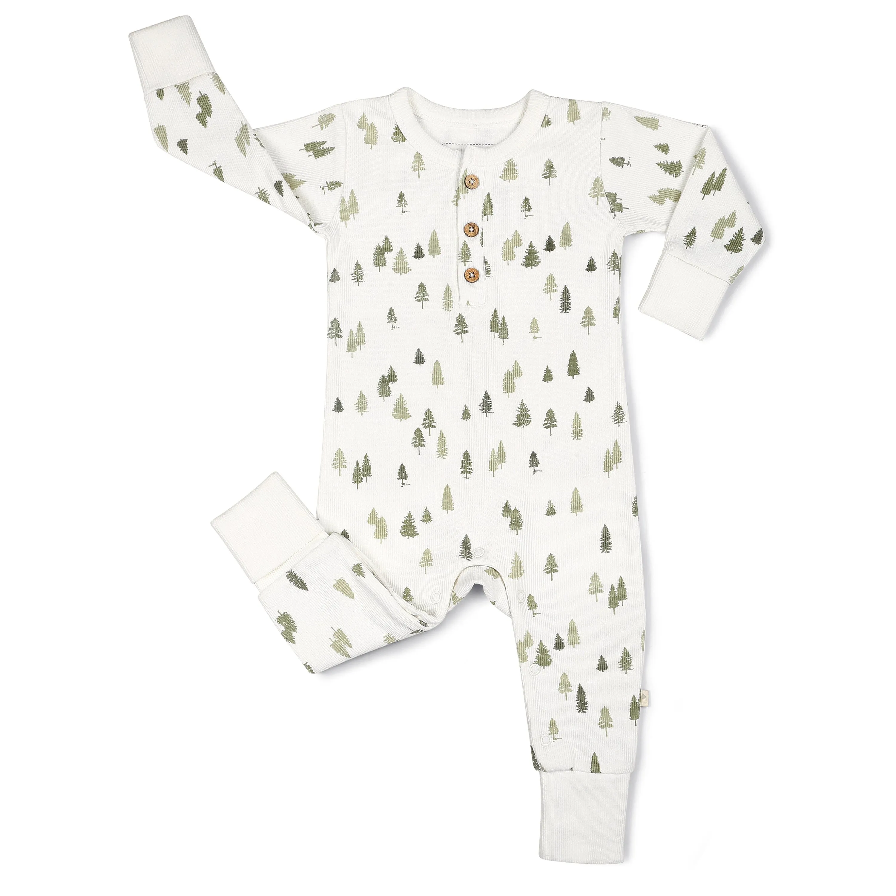 Organic Button Romper | Alpine