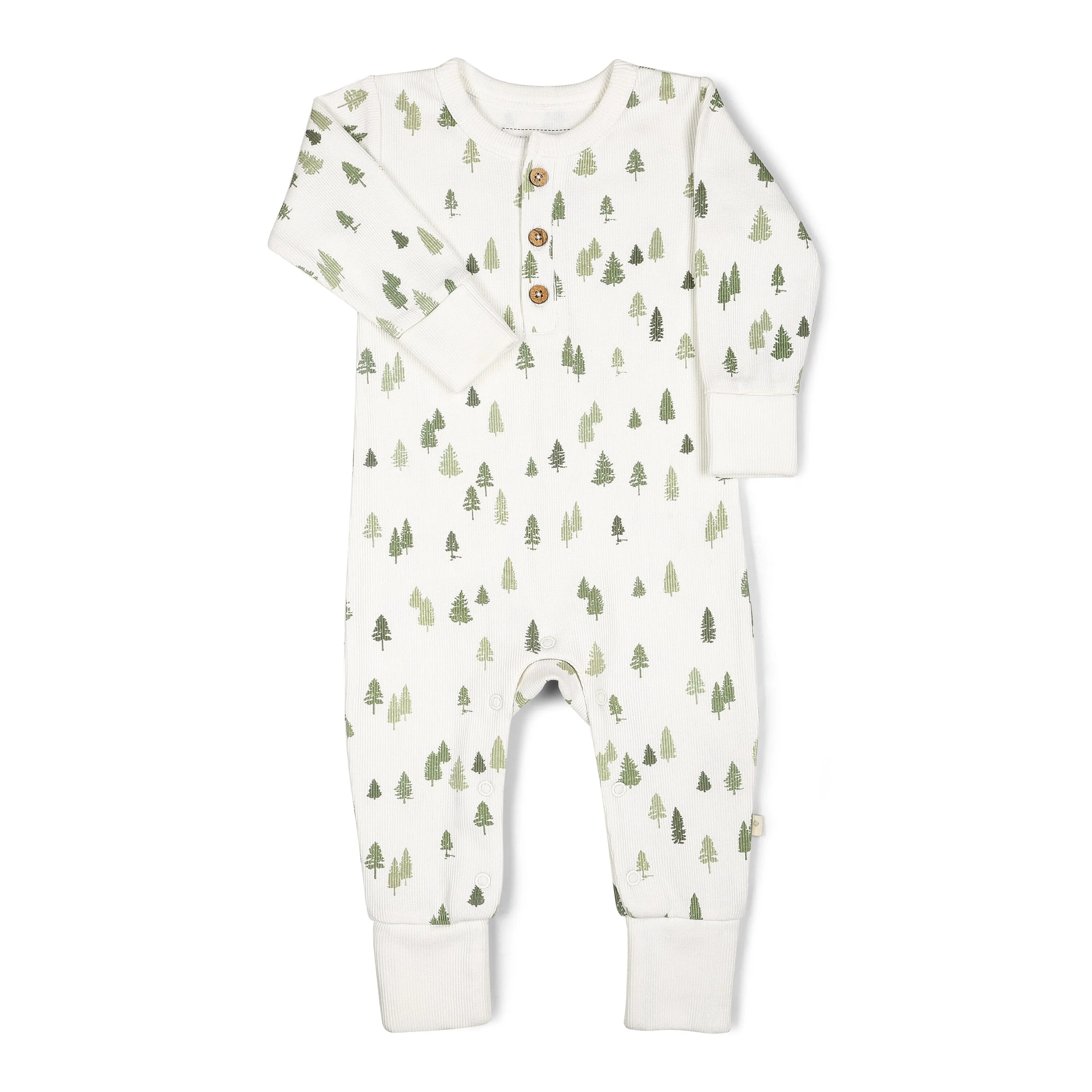 Organic Button Romper | Alpine
