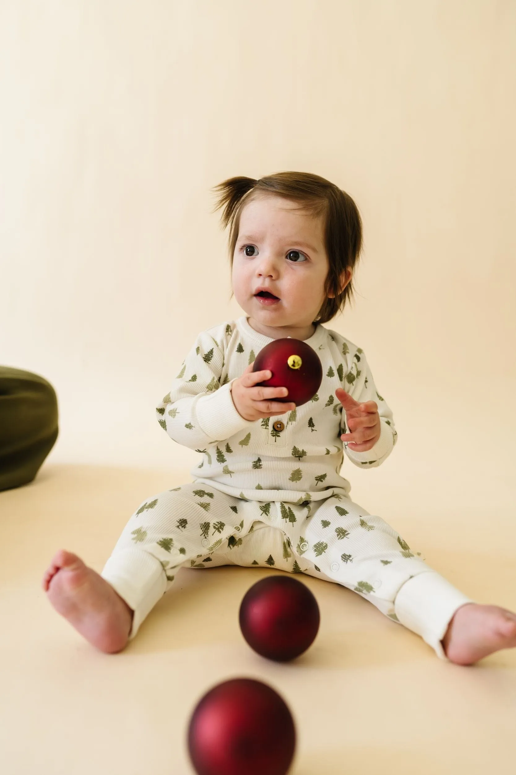 Organic Button Romper | Alpine