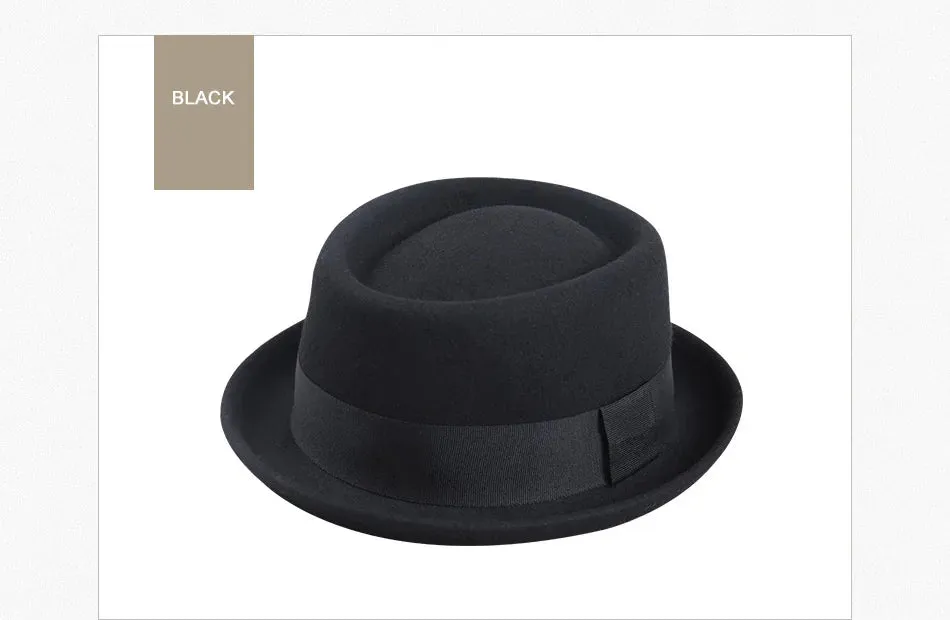 Pork Pie Hats Brim Wool Felt Jazz Hats