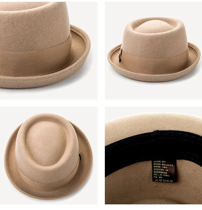 Pork Pie Hats Brim Wool Felt Jazz Hats