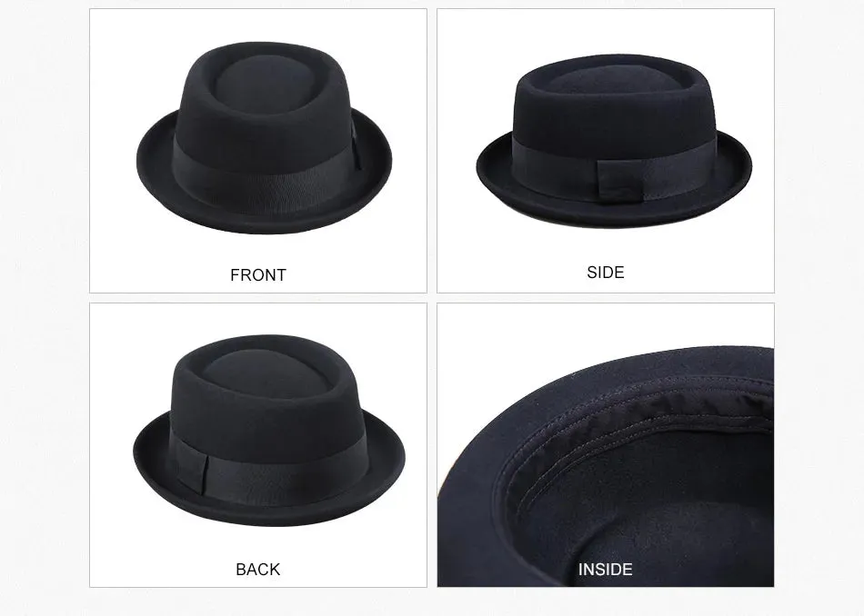 Pork Pie Hats Brim Wool Felt Jazz Hats
