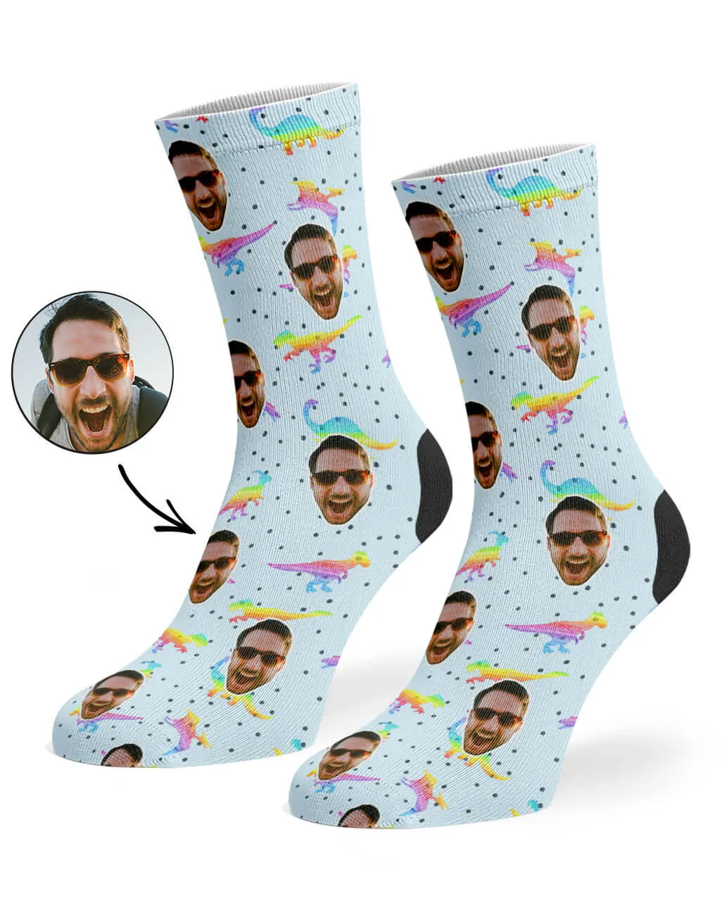Rainbow Dinosaur Socks