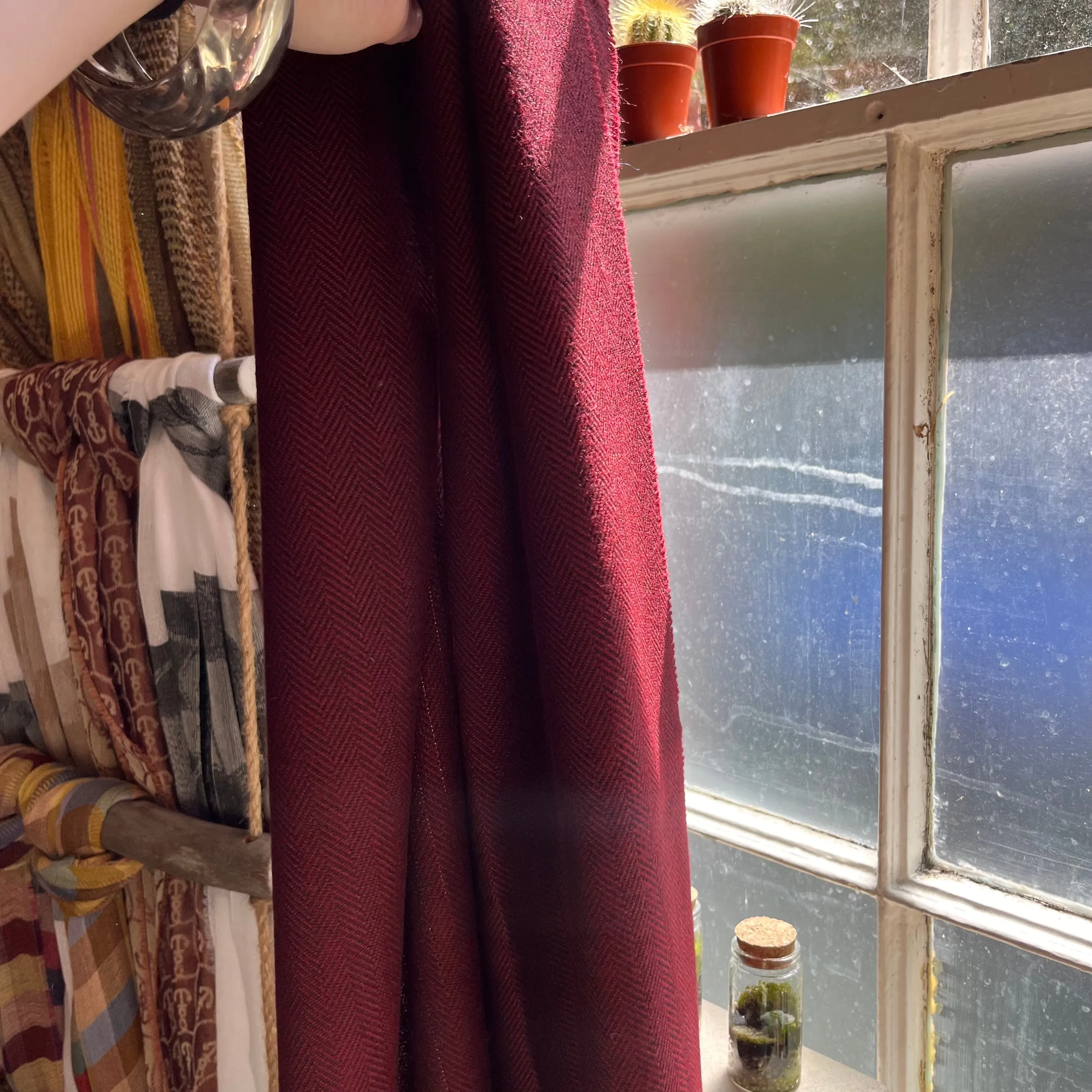 Regent - Scarf - Italian Wool - Red Herringbone