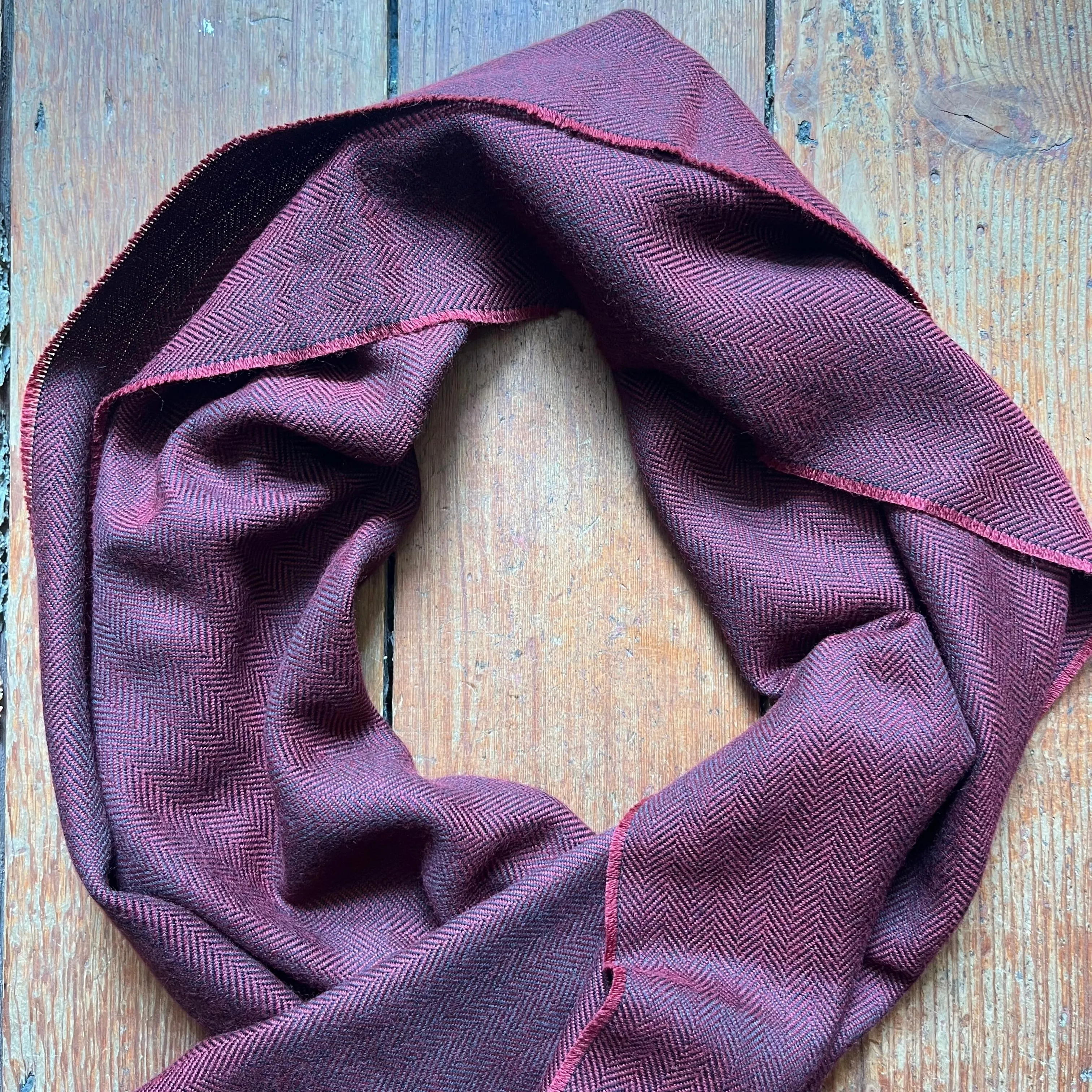 Regent - Scarf - Italian Wool - Red Herringbone