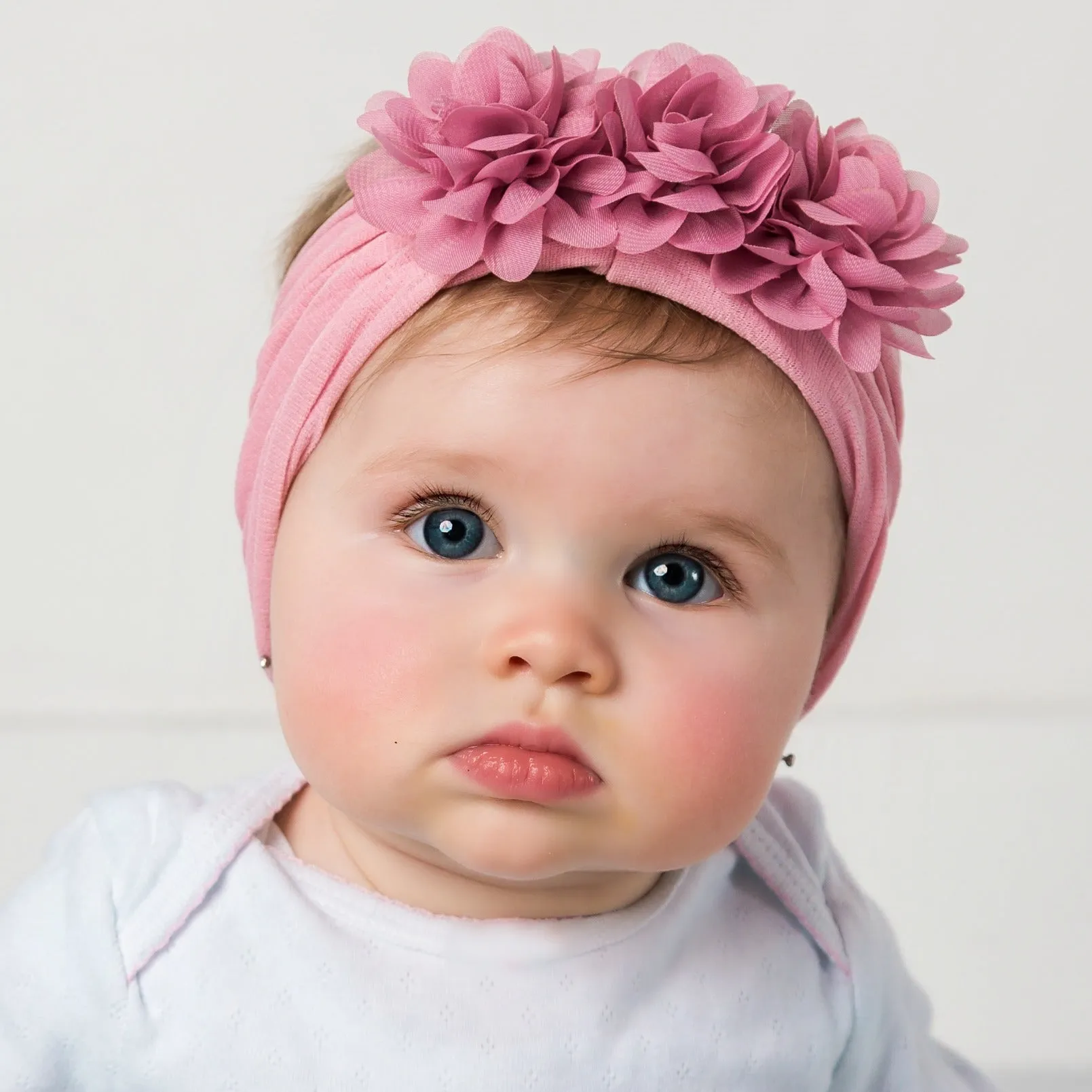 Trio Flower Headband - Blush Pink