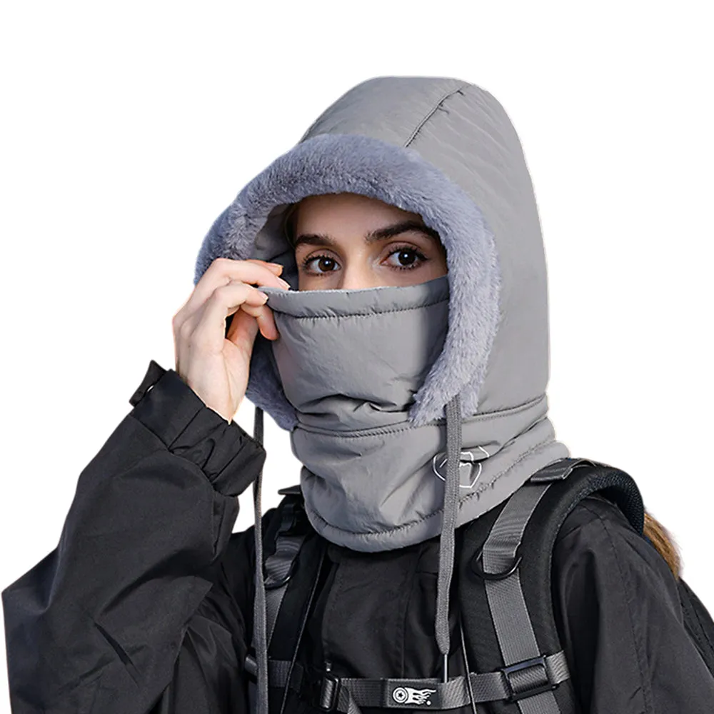 Winter Knit Balaclavas Beanie Trapper Hat Fleece Face Mask Neck Warmer Windproof Hood YZT0254